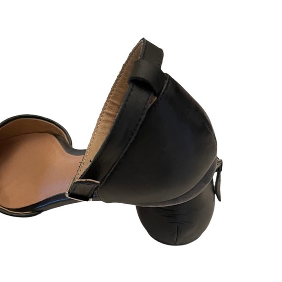 Shellys London black & white Dorsay adjustable ankle straps flat shoes size 10 - Picture 7 of 13